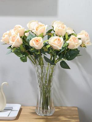 12 ks Umělé květy růží Hedvábné růže 48cm Falešná květina pro svatební kytici Valentýnský dárek Narozeniny Svatba Domácí dekorace na stůl