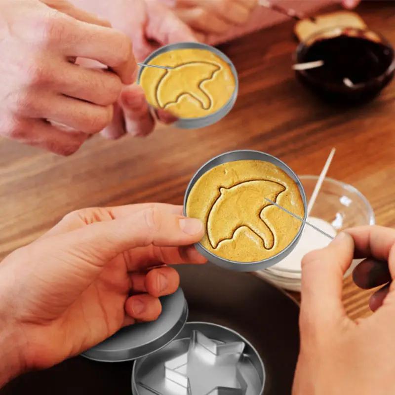 6-Piece Set Sugar Candy Game Series Dalgona Candy Cookie Umbrella Star Triangle Sugar Mould Candy for Sugar Cake Making Tools