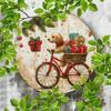 Vintage Cycling Dog Metal Tin Sign Wall Art Rustic Farmhouse Decor