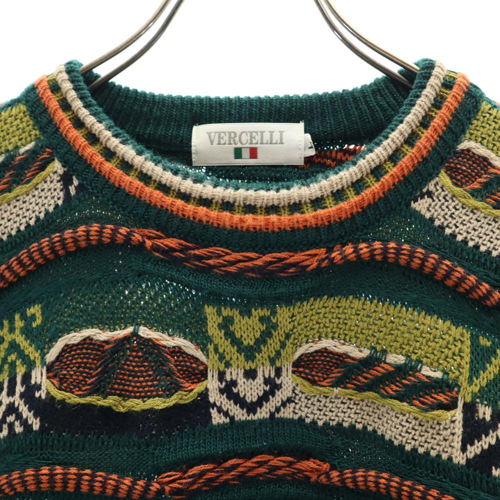 VERCELLI Old Long sleeve 3D knit L Green and others sweater Men's Used