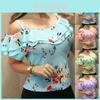 Women Floral Print Cold Shoulder Tops Stylish Summer Beach Tank Blouses Shirt In Multiple Colors