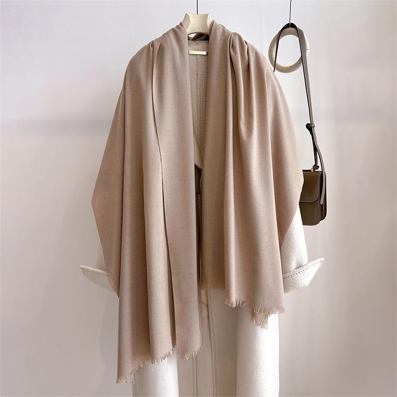 Luxury Winter Cashmere Scarf Women Solid Handkerchief Warm Pashmina Female Shawl Tassel Wrap Soft Pareo Bufanda Scarves Stole