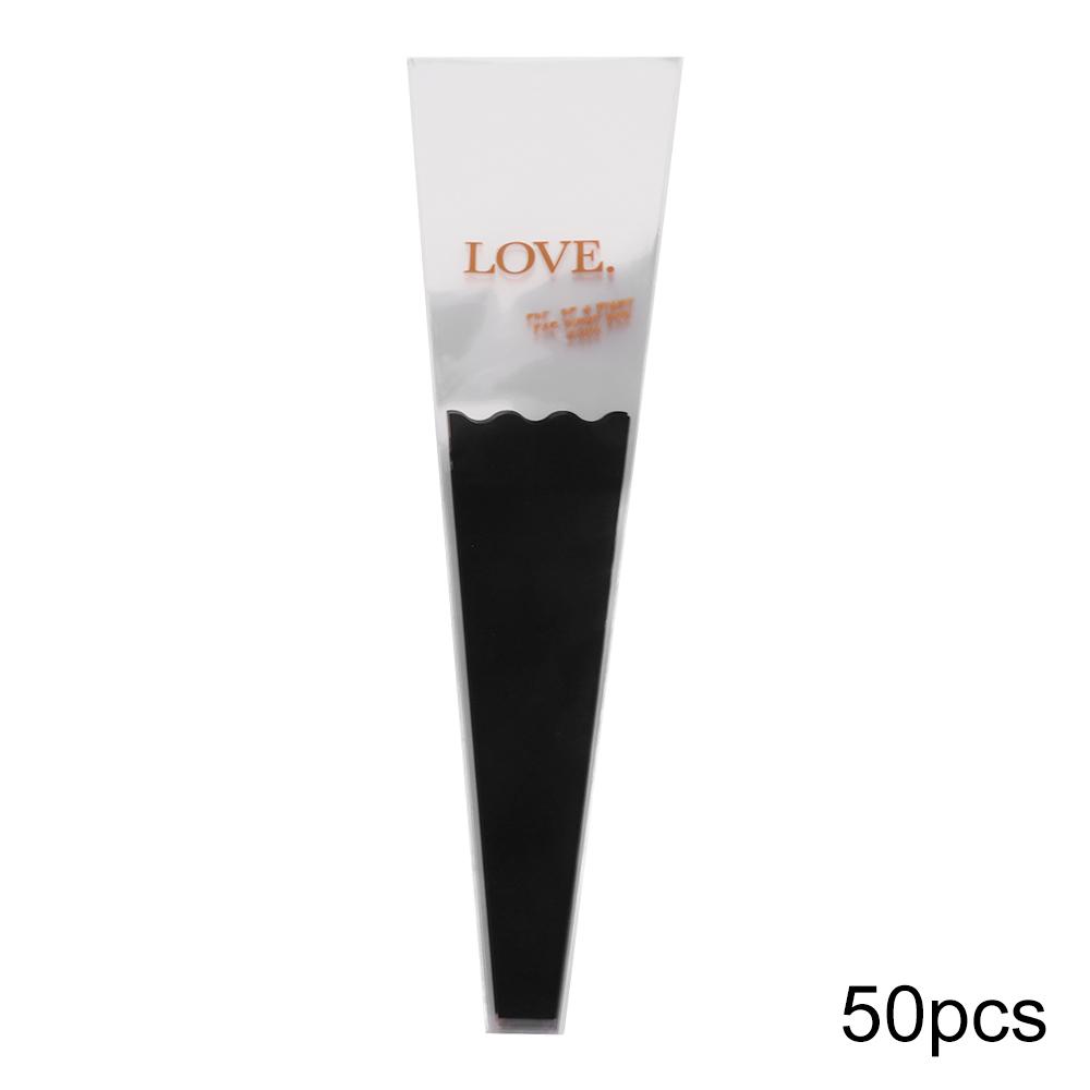 50pcs Transparent Flower Packaging Bag Package Supplies Plastic Bag Wrapping Paper Waterproof Bouquet Packing Material