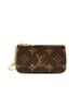 Klassische Monogramm-Kette  kompakt und tragbar  Canvas mit Monogramm-Beschichtung  Schlüssel- und Münzbörse  Damenstil  braun