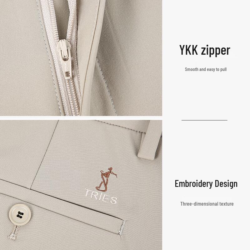 Caizi Men's Casual Straight-Leg Trousers