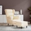 Day and Night - Day and Night Wingback Chair and Stool In Cream Velvet