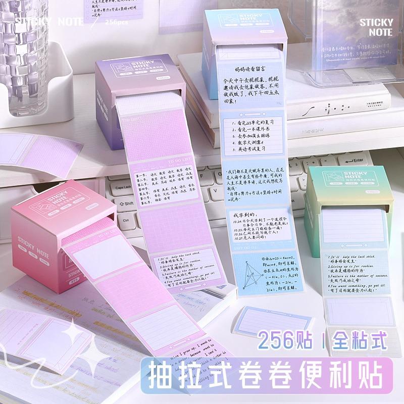 Gradient Color Pull Out Full Adhesive Sticky Notes Strong Viscosity For Student Office