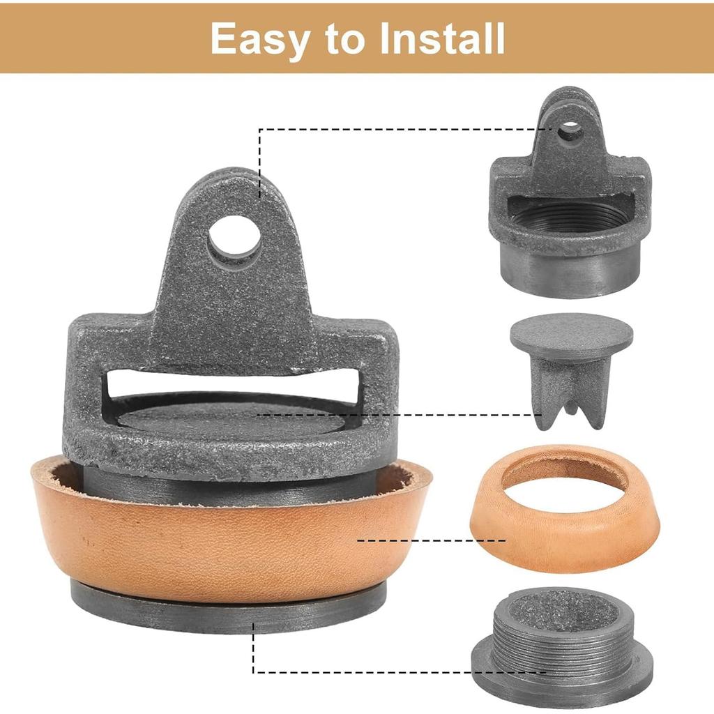 Hand Pump Piston Assembly With Synthetic Leather Seal Solid Replacements Part For Type 75 Water Pumps Efficient