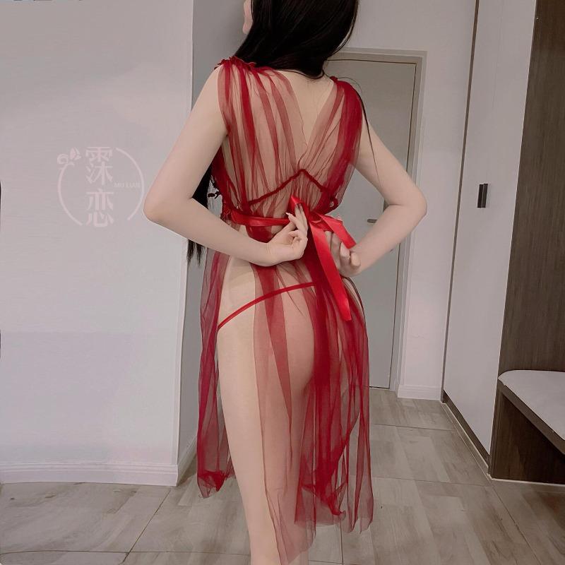 Sexy underwear mesh see-through milk princess dress water-soluble flower deep small chest sexy temptation pure