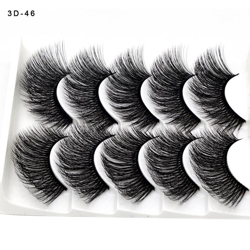 5 par rzęs 3D delikatne piękno Naturalne fałszywe długie grube sztuczne rzęsy makijaż