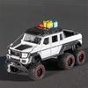 Travel Version 1/24 Benz G63 6*6 Tyre Alloy Pickup Car Model Diecasts Metal Toy Off-Road Vehicles Car Model Sound Light Kids Gift