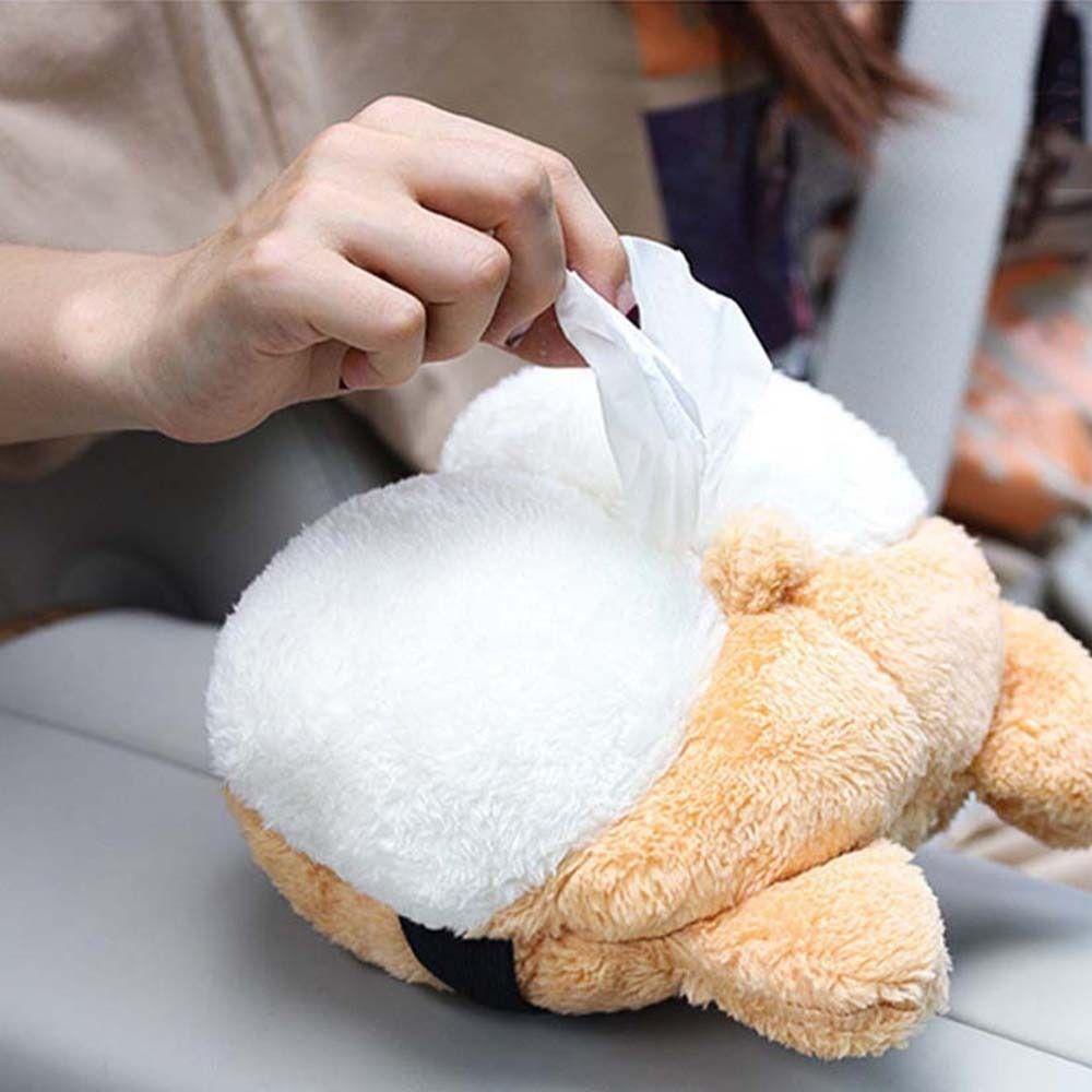 Napkin Holder Corgi Tissue Box Plush Paper Napkin Case Lovely Corgi Ass Tissue Box  For Car Seat