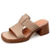 2025 Women Sandals Handmade Vintage Square Toe Women Slippers Tuckle Strap Shoes New Lady Summer Beach Casual Pumps Q226