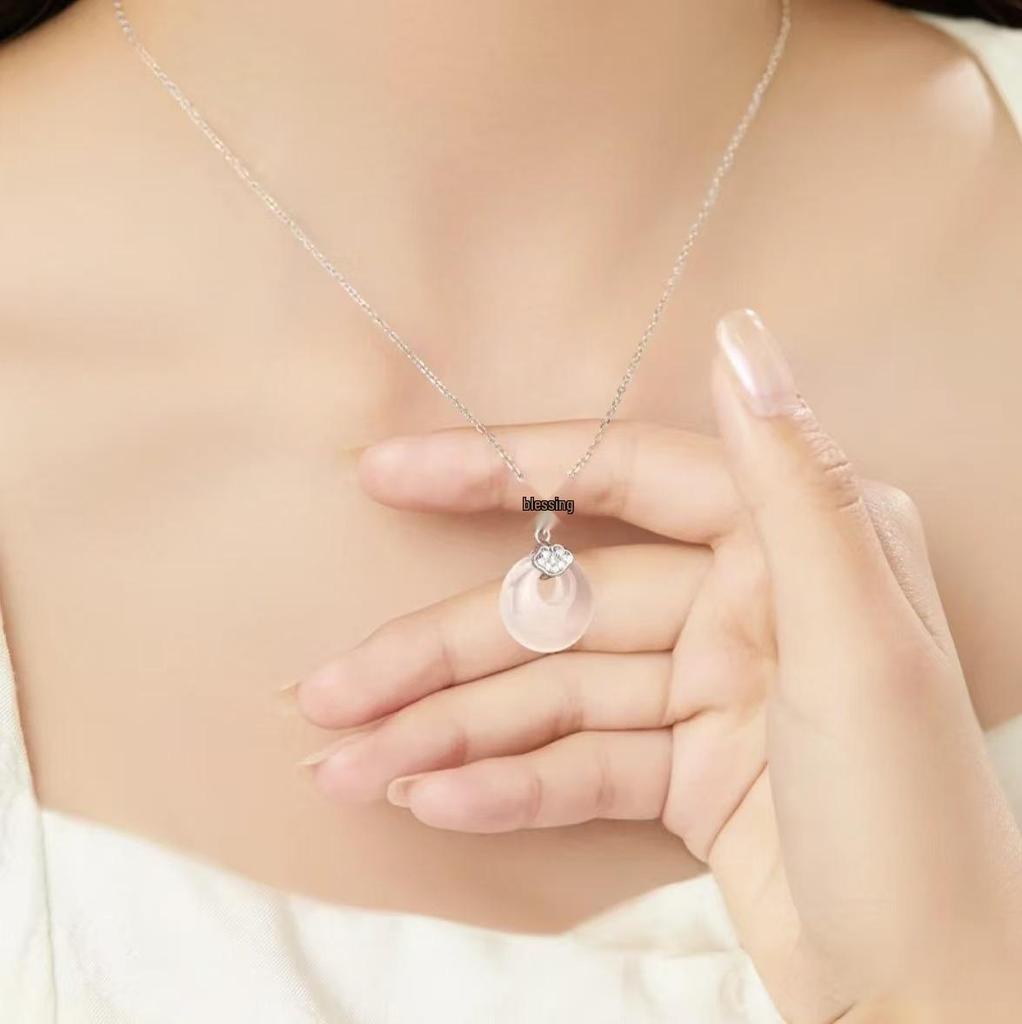 2024 Ruyi Ping An Kou Necklace: Hetian Jade Pendant - Chinese Style Gift for Girlfriend or Mother