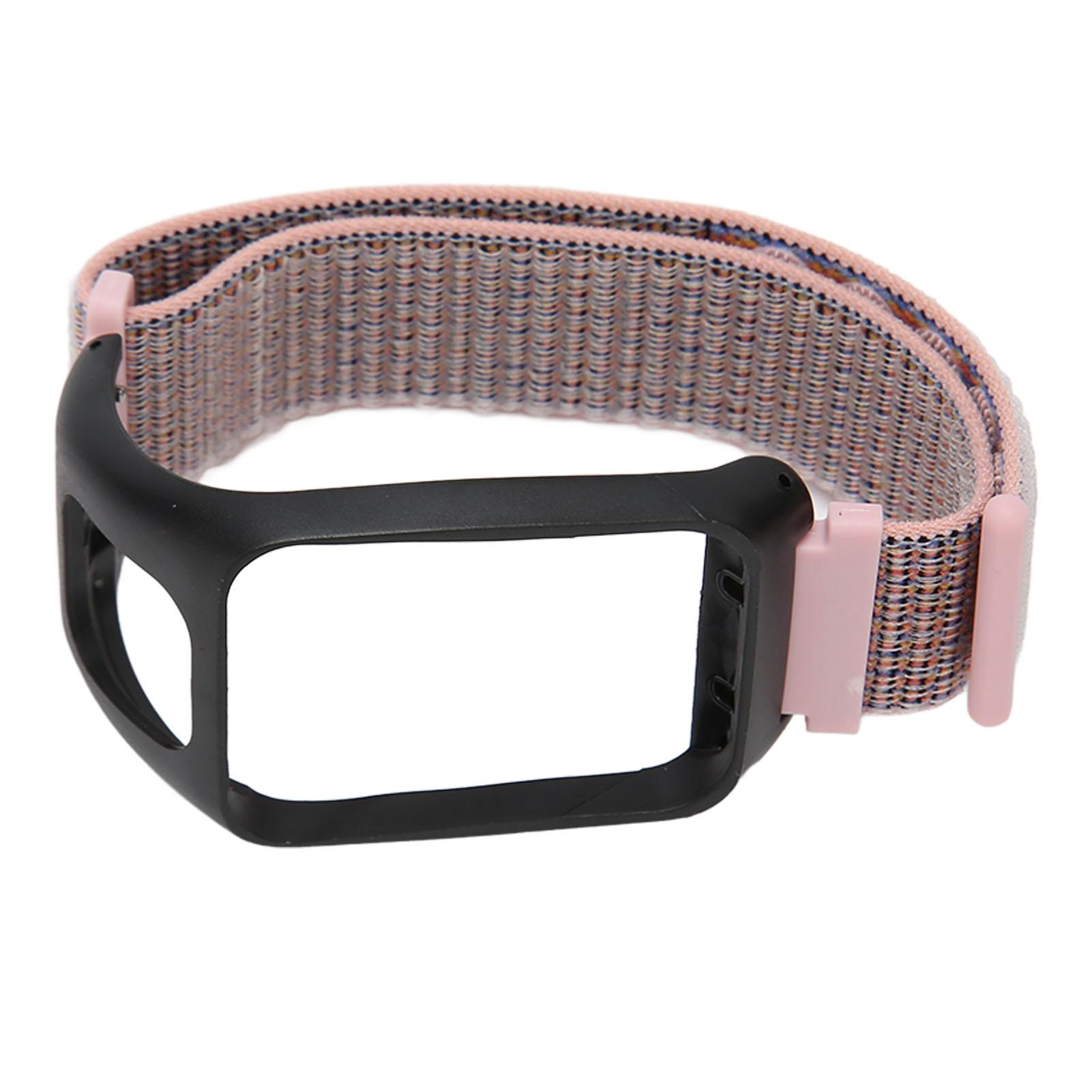 

2 in 1 Elastic Braided Nylon Sport Watch Strap Replacement Watch Band Accessory for TOMTOM Runner3 Pink Sand