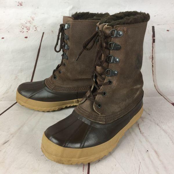 

Sorel x Eddie Bauer Canada Leather Snow Boots 6 23.0 Brown Waterproo(USED)