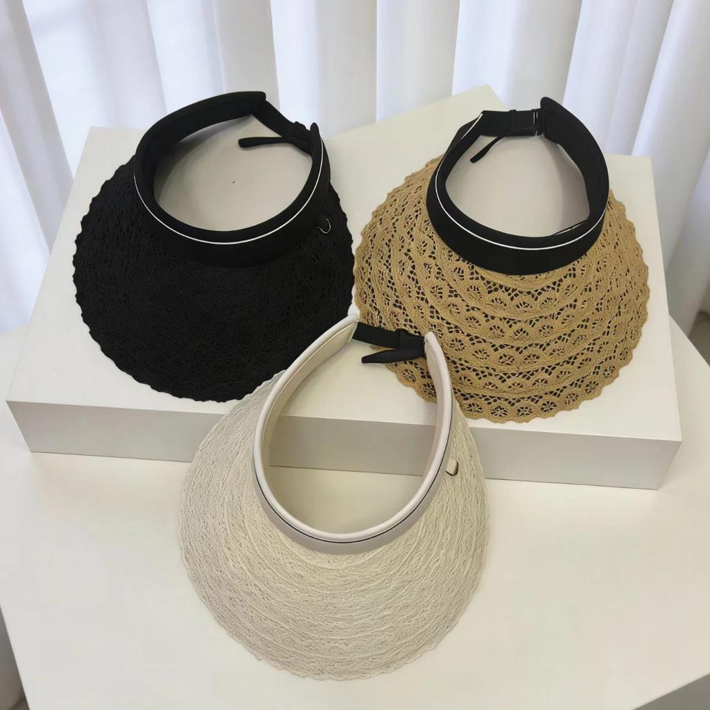 New Lace Sun-protection Empty Hat for Women, Outdoor Travel Fashionable Versatile Sun Hat, Vacation Beach Sun Hat