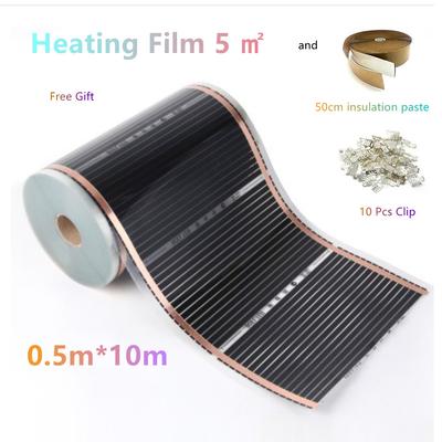 Film chauffant 0,5 m x 10 m Film chauffant infrarouge pour plancher chauffant 220 W/m2 Fabriqué en Corée Kits de tapis chauffants