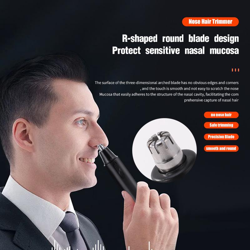 Portable Electric Nose Hair Trimmer for Men - Battery Operated