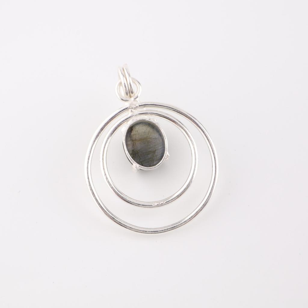 Labradorite Gemstone 925 Sterling Silver Jewelry Handmade Pendant 1.65" For Her PP-61-35
