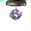 Purple Butterfly Car Rearview Mirror Hanging Accessories, Souvenir Christmas Ornament Gifts, Butterfly Pendant for Car - DD