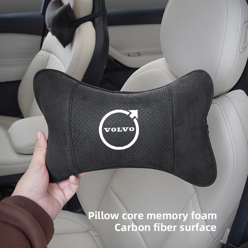 Autositz Kopfstütze Reise Nackenstütze Wildleder Nackenkissen Zubehör Für Volvo ES90 EC40 EX40 EM90 XC90 V90 V60 XC60 V40 S80 S60 S90 C40