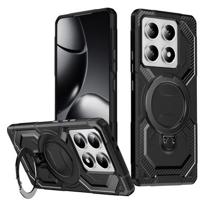 For Xiaomi 14T Pro Poco X7 X6 C65 Redmi 14C 13C Note 14 13 Pro Case Soft Edge Shockproof Wireless Charge 360 Rotating Bracket Magnetic Back Cover