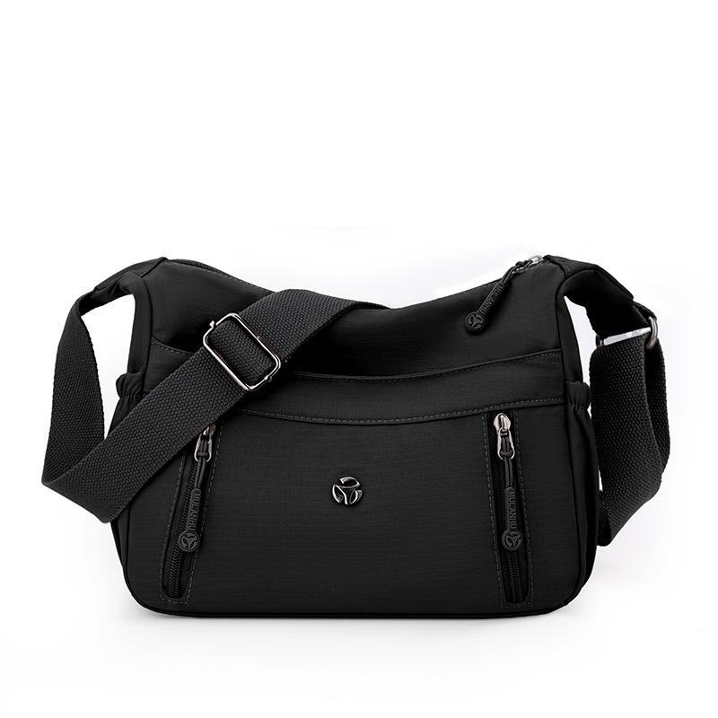 Borsa da donna di mezza età Borsa in nylon leggera a tinta unita Borsa a spalla a tracolla Borsa per mamma