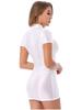 Womens Glossy Mock Neck Bodycon Dress Short Sleeve Stretchy Fabric Nightclub Party Mini Dress
