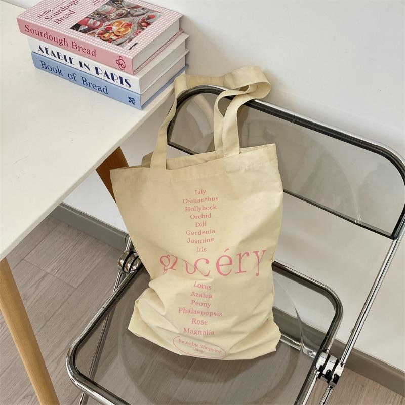 1 letter printed new casual canvas bag women's bag shoulder bag large capacity student bag
