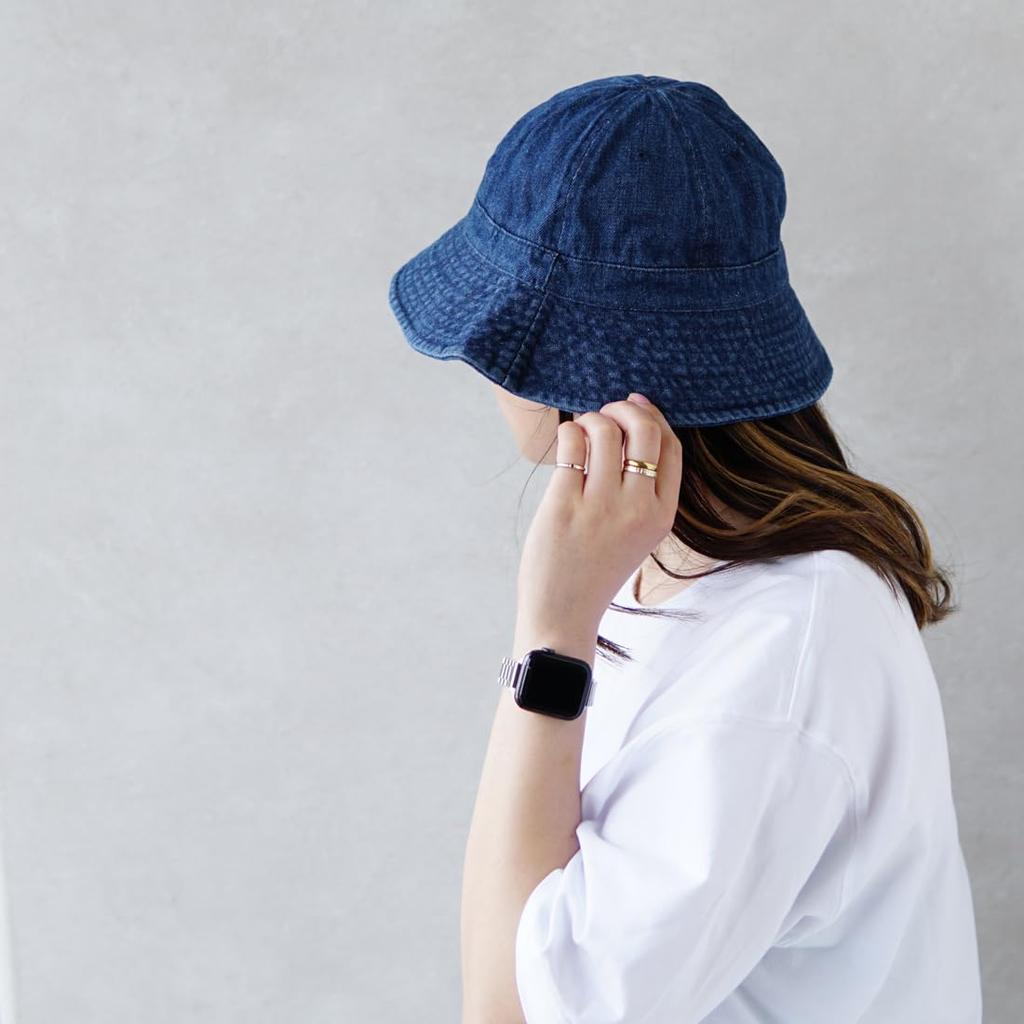 Denim Metro Hat Hat Bucket Hat Casual Outdoor [PENNANT BANNERS] Herren [Blau/Größe 58cm] (PB073)