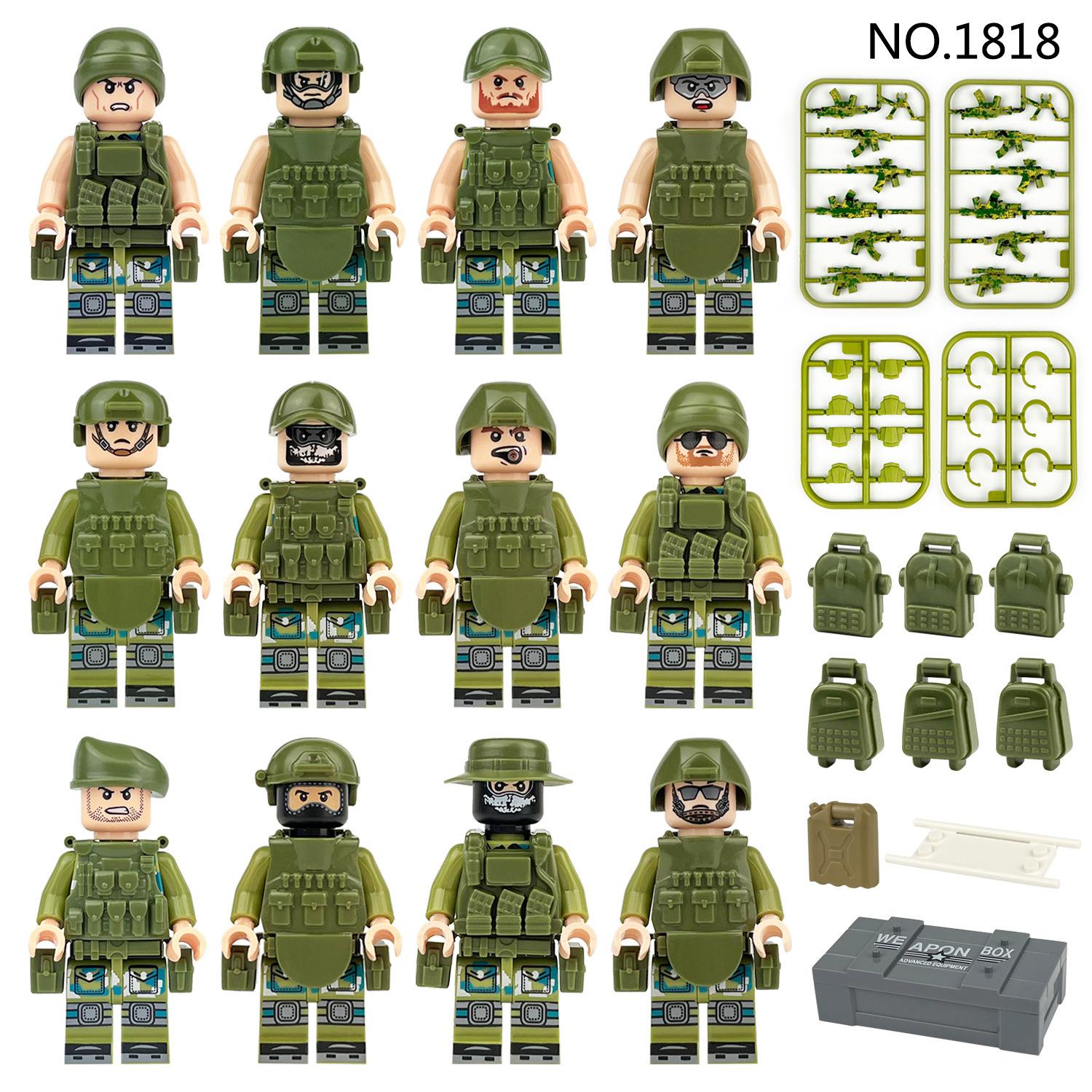 Langfang Field Team Children Assembled Building Block Small Particles Toy Stretcher Earphone Weapon 1818