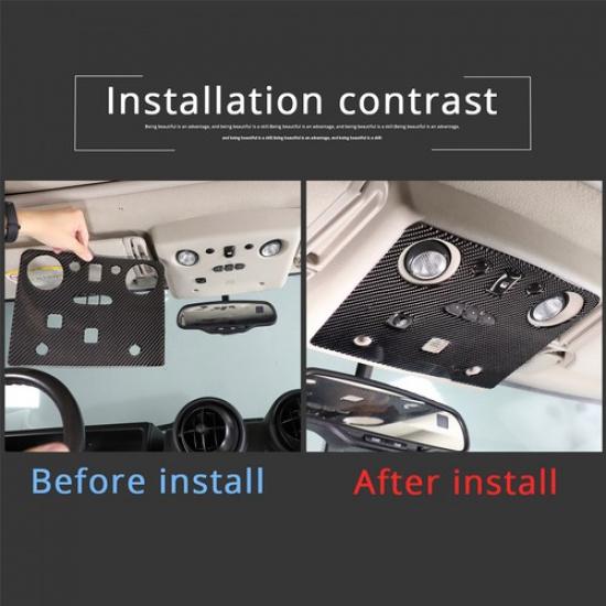 Carbon fiber Overhead Reading light Trim sticker For Hummer H2 2003-07