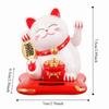 Solar Powered Fortune Cat Figurine Waving Wealth Waving Hand Cat Ornaments  Holiday Gift