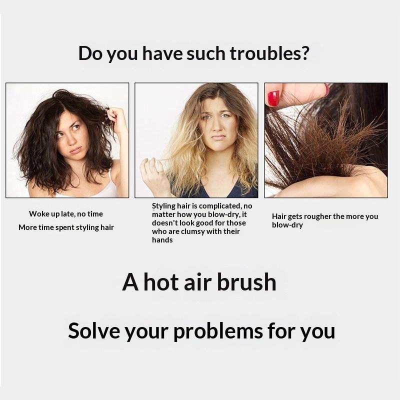 3 In 1 Electric Hair Dryer Brush for Efficient Drying, Multi-function Hot Air Negative Ion Hair Straightener Comb Brush