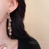 Steel Needle Diamond Rose Flower Fringed Earrings Korean Sweet Long Earrings Retro Fashion Temperament Earrings