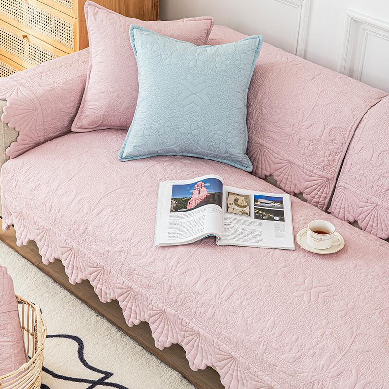 

Универсальная скандинавская подушка из чистого хлопка для четырех сезонов, корейская диванная подушка, милая ткань из хлопковой твердой древесины, Нескользящий чехол для дивана для гостиной, полотенце 70*70cm