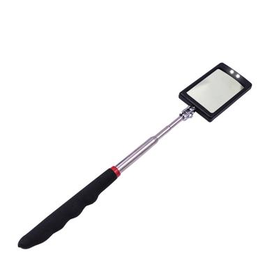Inspektionsspiegel mit LED-Licht 360-Grad-Drehung Teleskopstange Faltbarer Rechteckspiegel Erkennung Universeller Auto-Motor-Inspektions-Reparaturspiegel