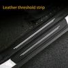 4Pcs Carbon Fiber Leather Car Door Sill Cover Protector Sticker Accessory White