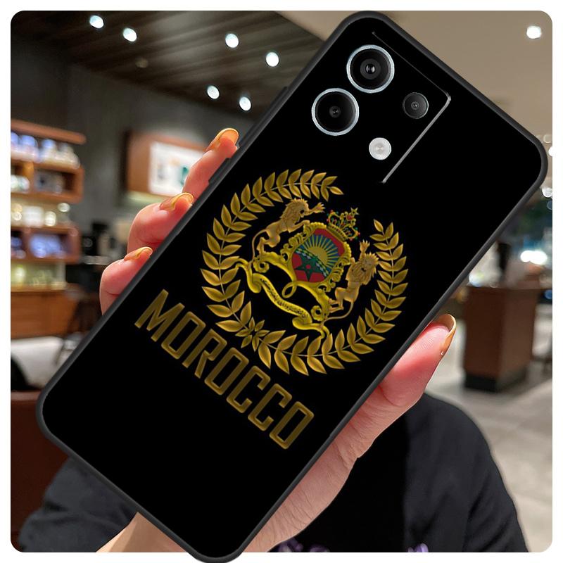 Morocco Flag Coat Of Arms Symbol Case For Xiaomi Redmi Note 13 12 9 10 11 14 15 Pro Plus Cover For Redmi 14C 10C 12C 13C 15 C