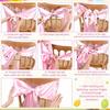 6 Stück Rosa Stuhl-Schärpe Satin Stuhl-Schleifen Dekorative Stuhl-Bänder Krawatten