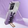 For Samsung Galaxy A25 5G (Global) (161.0 X 76.5 X 8.3mm) Phone Case Rabbit Decor PC+TPU Pull-out Kickstand Cover