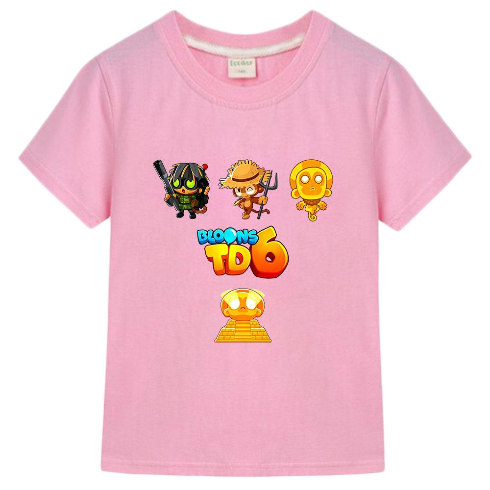 Spiel Bloons TD 6 Kinder T-Shirt 100% Baumwolle Cartoon Druck Kinder T-Shirts Streetwear Jungen Mädchen Oberteile Rundhals Kurzarm Sommer
