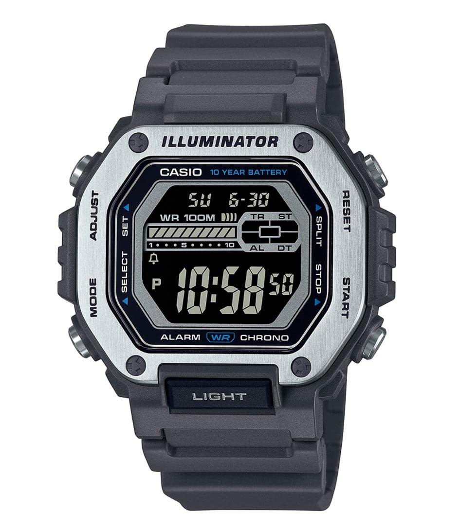 Casio Men s Digital Quartz Watch MWD-110H-8BVEF Gray Plastic Strap