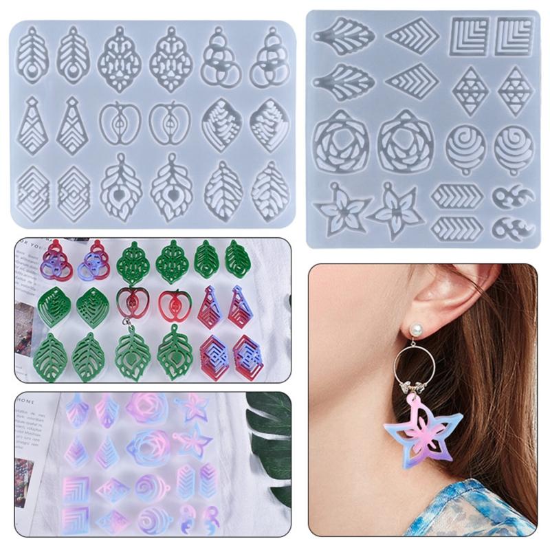 Leaves-shaped Earring Combination Earring Mold Epoxy Resin Jewelry Mold Resin Casting Pendant Mold Suitable
