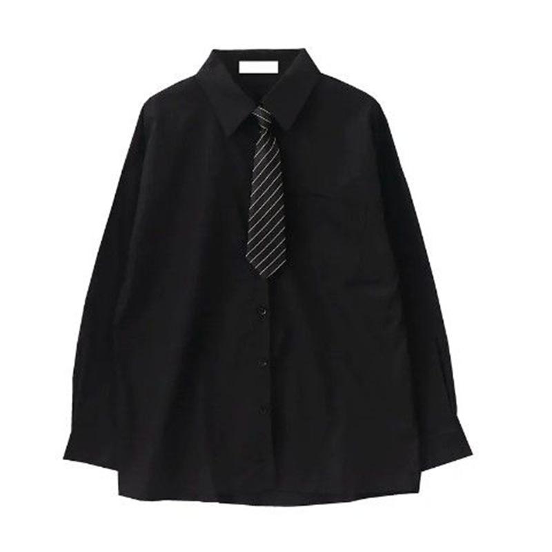 

JK Uniform Shirt Women Spring Summer Свободные ретро белые с длинным рукавом Базовые топы XL