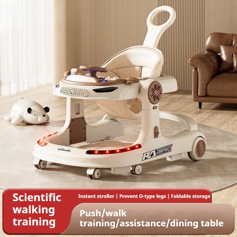 Baby Walker anti-O-legs Foldable Trolley Baby Multi-functional Three-in-one Walker