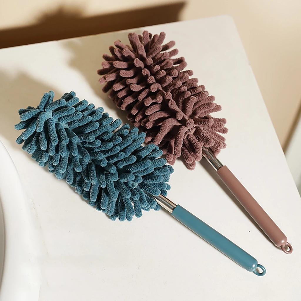 1pc Extendable Handle Feather Duster Telescopic Dust Brush Cobweb Brush Catcher Mites Gap Dust Car Home Cleaning Tools