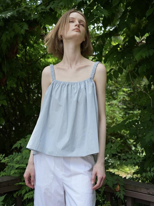 Raye Bri Sleeveless Banding Shirring Blouse (Sky Blue)