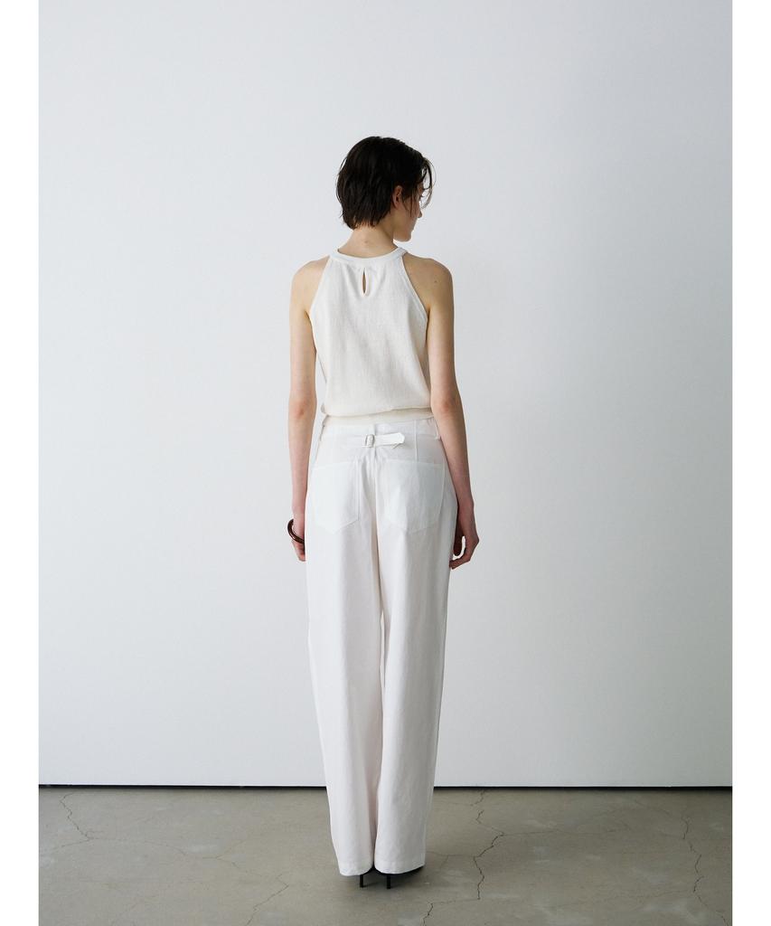 Ninnis Two-Tuck Curved Pants (White)